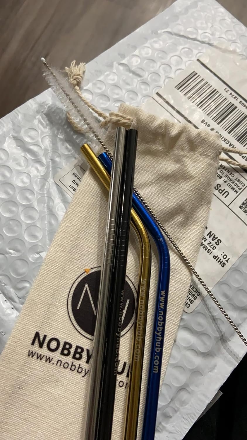 Reusable Stainless Steel Drinking Straw by Nobby Hub Reusable Stainless Steel Drinking Straw by Nobby Hub